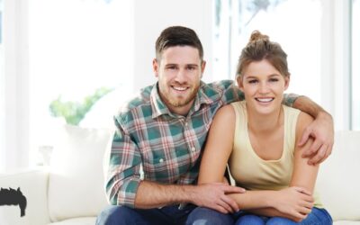 Man and woman sitting together, committed.