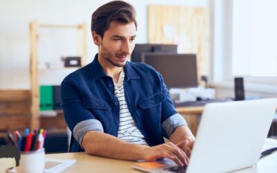 Man working on his laptop.